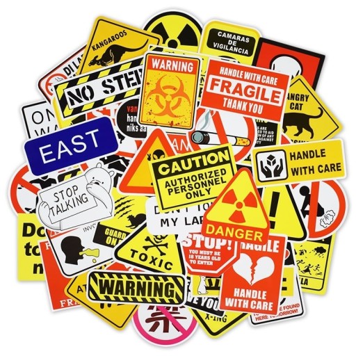 Warning Stickers 50 pcs E134