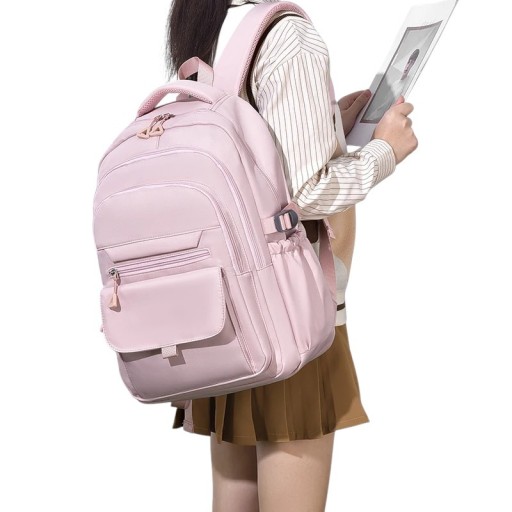 Wasserdichter mehrschichtiger Rucksack 44 × 13 × 29 cm Großvolumiger stylischer Rucksack mit vielen Reißverschlusstaschen Seitentaschen für Getränke Reisen Arbeit Schule