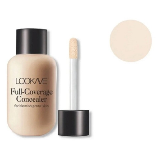 Wasserfester flüssiger Concealer für Gesichtsunreinheiten. Concealer für die vollständige Abdeckung von Augenringen, Akne, Narben und Rötungen. Make-up mit hoher Deckkraft für unvollkommene Haut, 12 ml