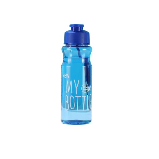 Water Bottle 550 ml Blue Lightweight Sports Hydration Bottle Durable Fitness Bottle with Leak-proof Lid Wide Mouth Ergonomic Design Practical for Travel