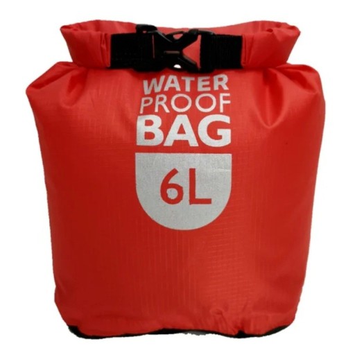 Waterdichte droge rugzak van 6 liter, polyester tas voor zwemmen, raften, kajakken, rivieren, trekking, zeilen en kanoën, lichtgewicht waterdichte tas