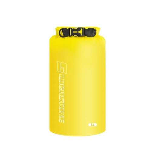 Waterdichte Dry Bag 3L Geel Ultralicht Polyester Taffeta Zwemtas voor Kleding voor Raften, Kajakken, Driften en Watersporten