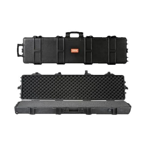 Waterdichte koffer voor geweren IP67 voor 2 wapens tot 102 cm 1380 × 385 × 155 mm PP materiaal zwart duurzaam transportkoffer