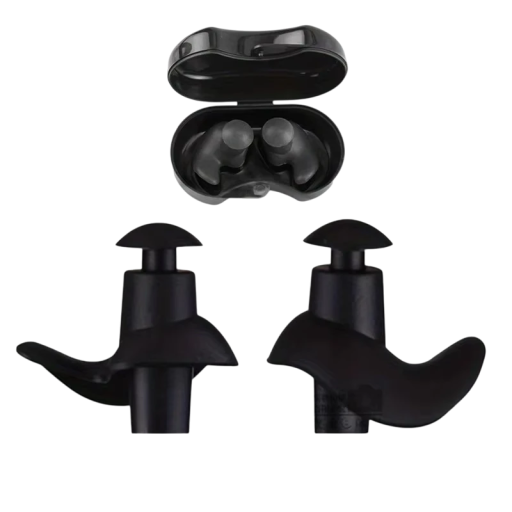 Waterdichte siliconen oordopjes voor zwemmen 3 x 2,5 cm Herbruikbaar met opbergdoos 6,5 x 3,5 cm voor zwembad en douche