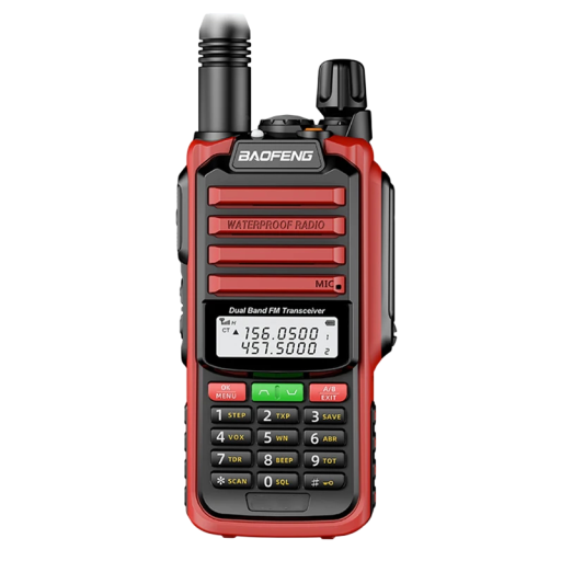 Waterdichte zender Baofeng UV-68 Pro Max V2 dual-band 128 kanalen batterij 8800 mAh FM met zaklamp en clip rood voor uitjes