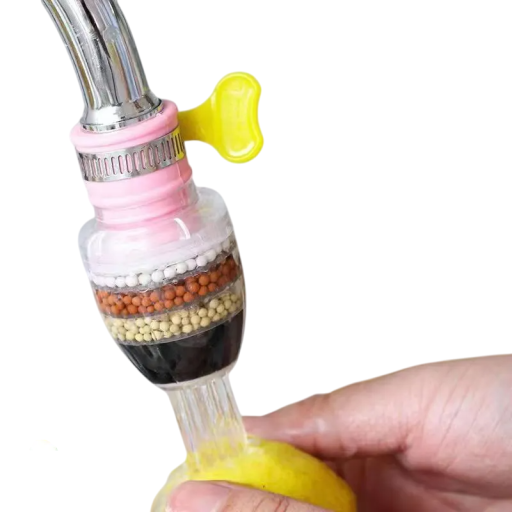 Waterfilter voor kraan 8x3 cm 6-laags waterzuiveraar Waterbesparende verwijdering van onzuiverheden Huisfiltratie voor keuken en badkamer