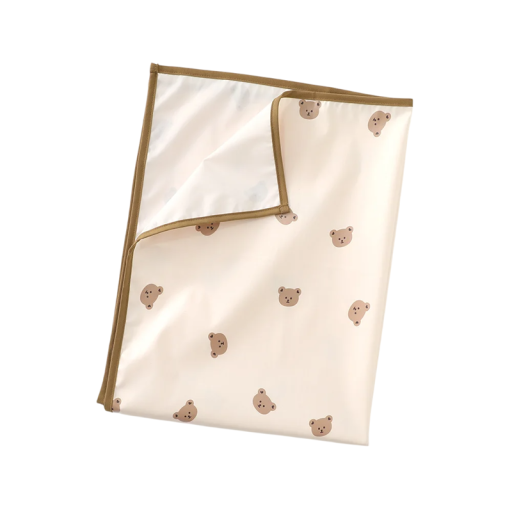 Waterproof Baby Changing Mat Foldable Portable Mat with Bear Pattern Travel Changing Aid for Infants