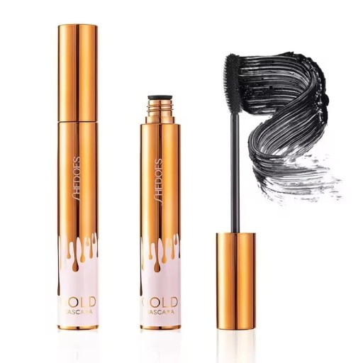 Waterproof Black Mascara 20 g with Classic Curved Brush Lengthening and Volume No Clumping Easy Removal Elegant Gold Packaging