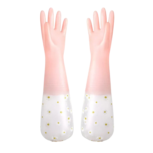 Waterproof Latex Dishwashing Gloves Wear Resistant Length Approx. 46 cm Rubber Gloves for Kitchen Cleaning Household
