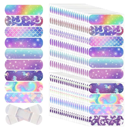 Waterproof Plasters 50 pcs 72 x 19 mm Coloured Medical Plasters for First Aid Quick Relief for Minor Injuries Wound Care