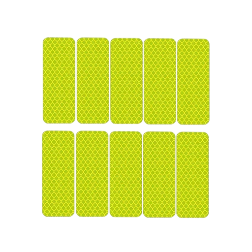 Waterproof Reflective Stickers 10 pcs 8 x 3 cm Safety Reflective Strips for Bicycle Motorcycle Helmet Pram Car PET Material