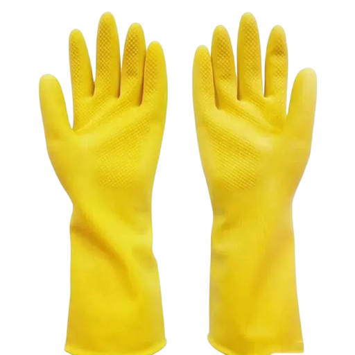 Waterproof Silicone Dishwashing Gloves Size L Palm Width 9.1–10 cm Yellow for Kitchen Cleaning and Household Tasks