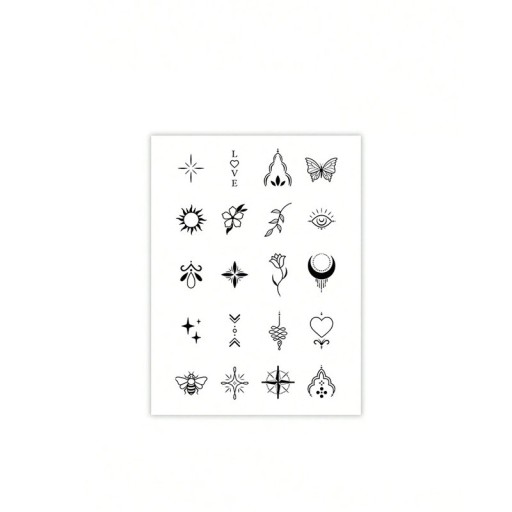 Waterproof Temporary Finger Tattoo Stickers Small Designs Flowers Butterflies Hearts Sun Minimalist Tattoo for Women