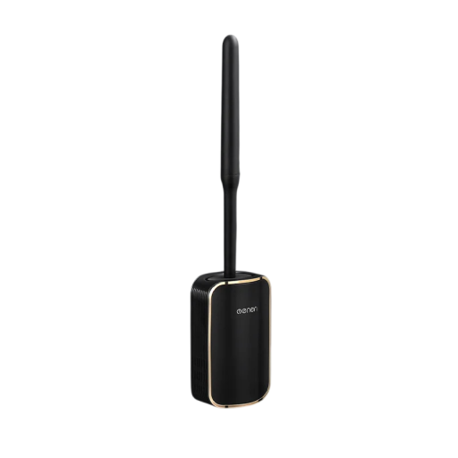 WC Brush with Wall Holder Plastic Cleaning Brush Gold Edge Bathroom Accessory for Hygienic Toilet Cleaning