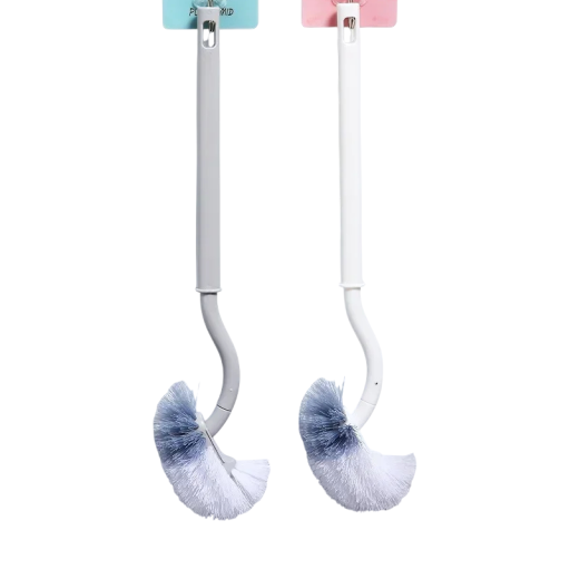 WC kartáč ve tvaru S nástěnný s dlouhou rukojetí 39 × 11 cm měkké štětiny čisticí kartáč na toaletu koupelnový doplněk