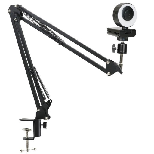 Webcam com iluminação e suporte