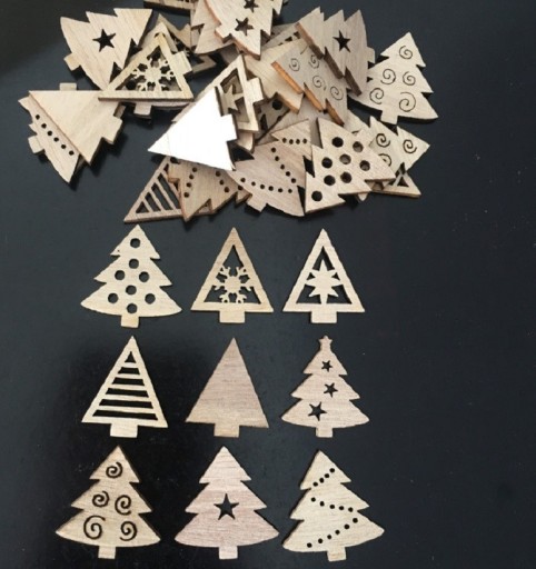 Weihnachtsdekorationen aus Holz 50 Stk