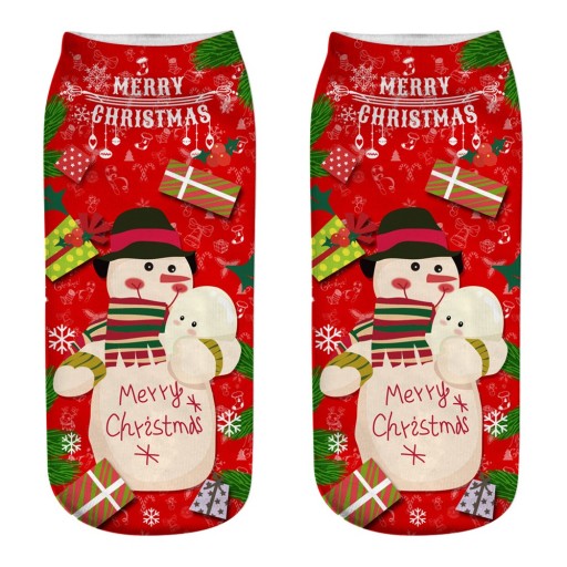 Weihnachtssocken für Damen mit 3D-Schneemann-Aufdruck