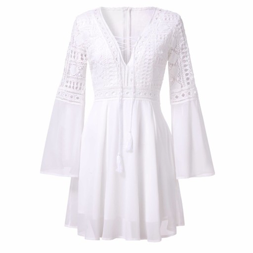 Weiße Boho-Kleid