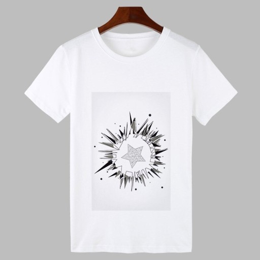 Weißes Damen-T-Shirt mit Aufdruck B193