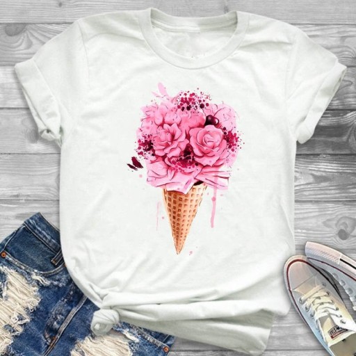 Weißes Damen-T-Shirt mit Aufdruck