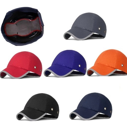 Werk veiligheidspet beschermende cap met reflecterende band en schokbestendige ABS schaal omtrek hoofd 58-62 cm van polyester katoen