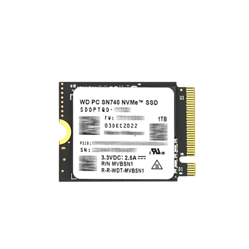 Western Digital WD SN740 2TB SSD M.2 2230 PCIe 4.0 Gen4 X4 NVMe Disk pro Steam Deck Microsoft Surface ProX Notebook Stolní počítač