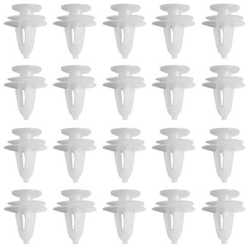 White Plastic Car Clips 50 pcs