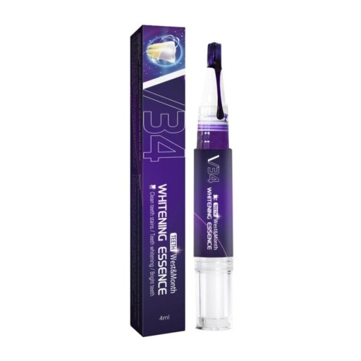 Whitening Purple Zahnpasta V34, reinigende Pflege für die Zähne, sanfte aufhellende Zahnpasta mit Mentholgeschmack, gelbe Zahnfarbkorrektur, 3 ml
