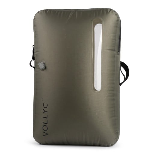 Wiederverwendbarer Vakuum-Aufbewahrungsbeutel für Kleidung, komprimierbar, 55 l, wasserdichter Nylon 70D mit TPU, olivgrün, für Reisen im Koffer