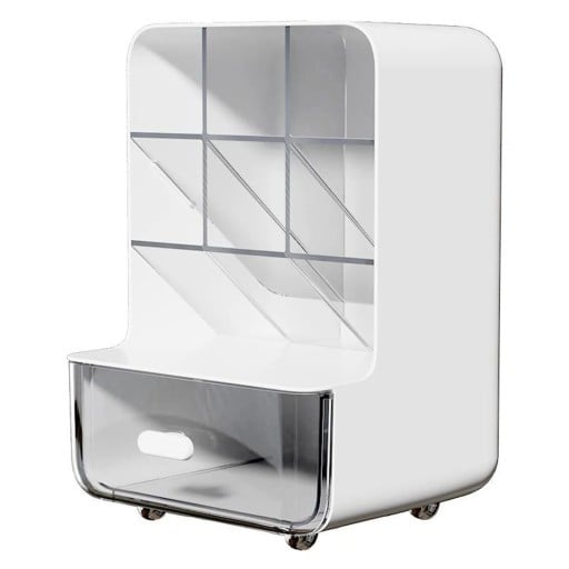 Wielokapacitny skośny uchwyt na przybory biurowe i piśmiennicze 14,5 × 13,5 × 21,5 cm PP organizer na długopisy, ołówki i drobne akcesoria