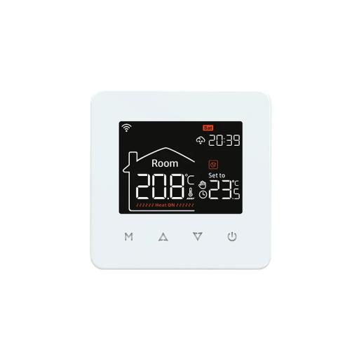 WiFi Kamertemperatuurthermostaat 86 x 86 mm Slimme regelaar voor elektrische vloerverwarming App in telefoon IP20