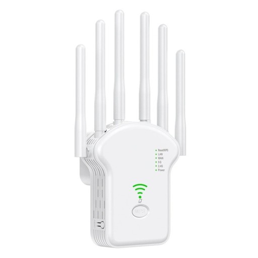 WiFi Router and Signal Booster 2.4 GHz 300 Mb/s Wireless Repeater with AP and Router Mode White for Extending Home WiFi Coverage