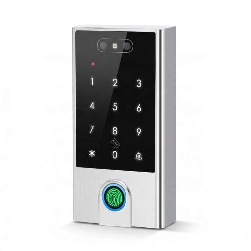 Wifi toegangsslot met code, vingerafdruk en gezichtsherkenning Tuya 132 x 70 x 23 mm RFID 125 kHz en 13,56 MHz Zilver Voor deuren