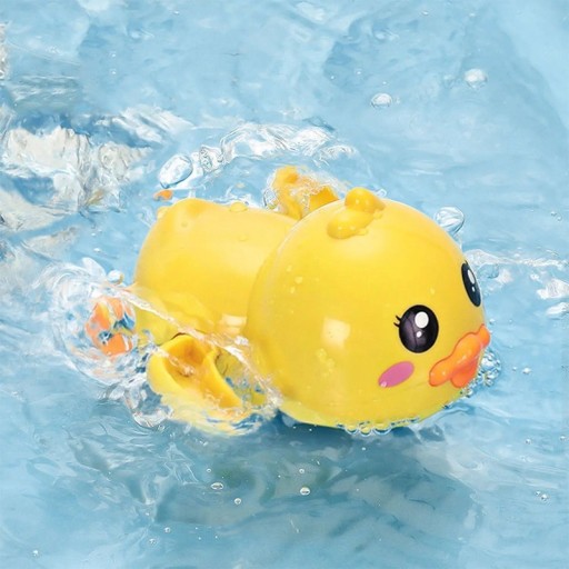 Wind-up Bath Toy Yellow Duck Swimming Toy without Batteries for Children for Pool or Bath