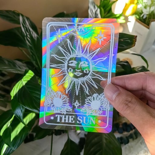 Window Sticker PVC Rainbow Sun Catcher Card and Sun Motif Decorative Film for Window with Colourful Light Effects