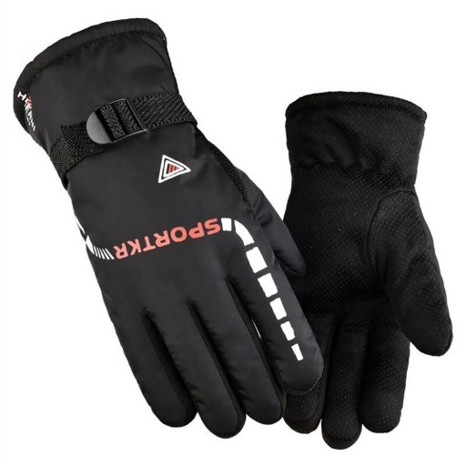 Winter geïsoleerde handschoenen, winddichte handschoenen voor heren, sneeuwhandschoenen met antislipontwerp, skihandschoenen met polsbandje