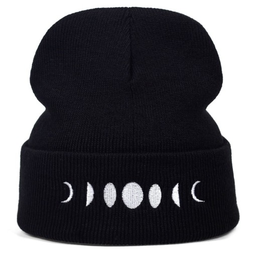 Winter Hat with Moon Print