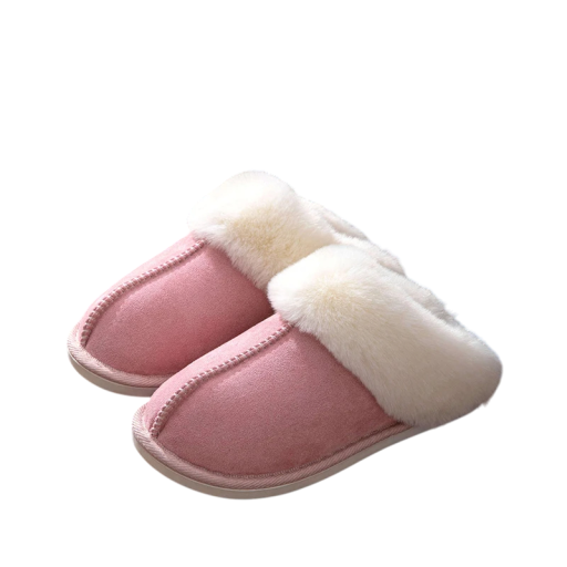Winter Insulated Flat Fur Slippers for Women Women's Warm Home Slippers with Soft Insole Comfortable Non-Slip Footwear for Winter