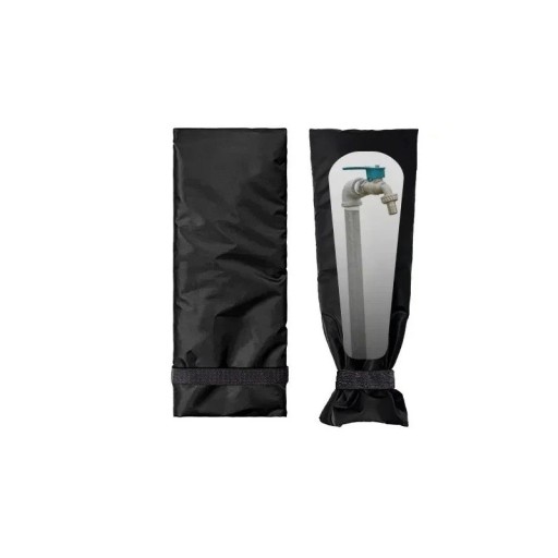 Winter Insulation Cover for Outdoor Tap 19 x 50 cm Black Extra Protection Against Frost, Wind and Rain
