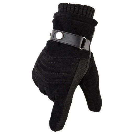 Winter Men's Gloves with Touchscreen Function Warm Gloves for Winter with Adjustable Strap