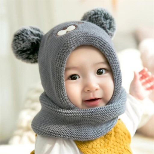 Winter-Sturmhaube für Kinder mit Bärenmotiv