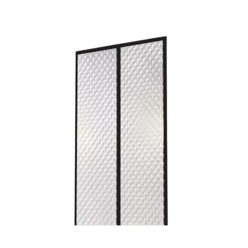 Wintertürvorhang gegen Kälte mit magnetischem Verschluss 140 × 190 cm Baumwolle weiß Montage mit Klettverschluss Windisolierung
