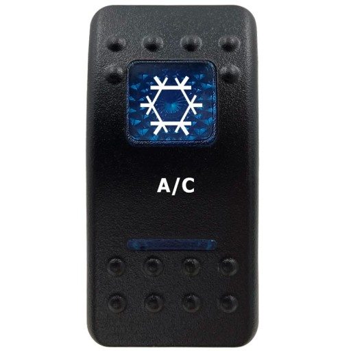 Wip Schakelaar Enkelpolig Waterdicht 12 V Blauwe LED Verlichting A/C Zwarte Schakelaar Voor Auto Offroad en Boot Airconditioning Bediening