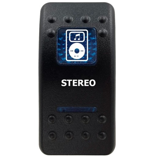 Wip Schakelaar Enkelpolig Waterdicht 12V Blauwe LED Verlichting Zwarte Schakelaar STEREO voor Auto Boot SUV en Off-road Voertuigen