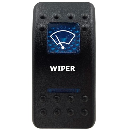 Wiperschakelaar enkelpolig waterdicht 12 V Blauwe LED verlichting ZWART schakelaar Voor auto offroad en boot bediening van ruitenwissers
