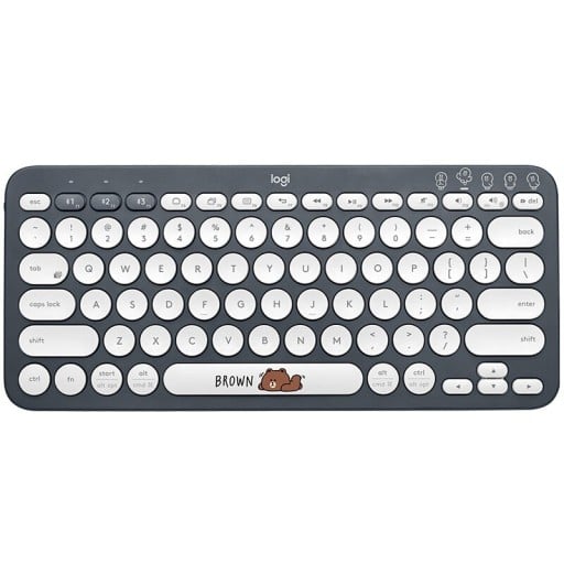 Wireless Bluetooth Keyboard with Animal on Space Bar Round Keys Range up to 10 m Powered by 2x AAA Plastic Body 27.9 x 12.4 x 1.6 cm