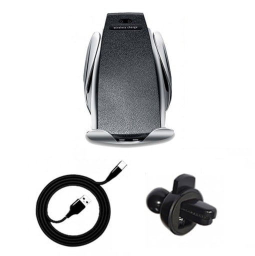 Wireless Car Charger with Mobile Phone Holder Power 10 W USB-C Connector Plastic PC and ABS Stand and USB-C Cable Included