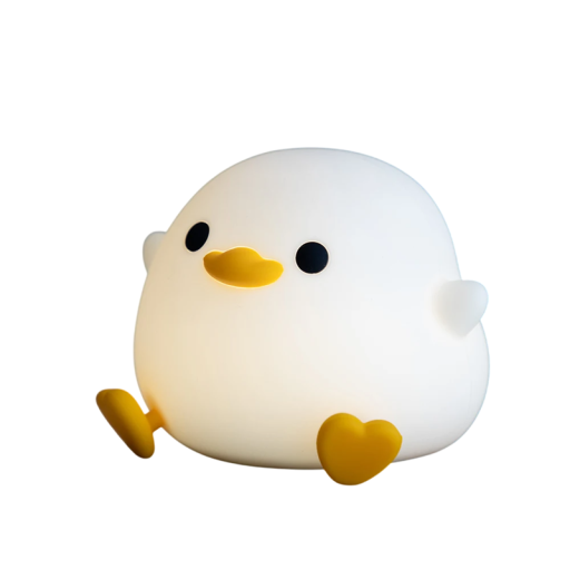 Wireless Duck-Shaped Night Light 12 x 9.5 cm Silicone LED Light USB-C 3 Brightness Levels Decorative Lamp for Bedroom