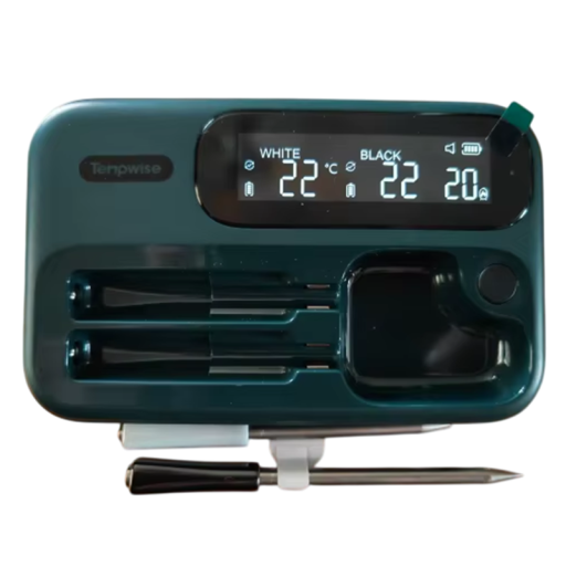Wireless Grill Thermometer Bluetooth WiFi with Long and Short Probe IP67 100 m Range Stainless Steel Zirconia Ceramic 2500 mAh